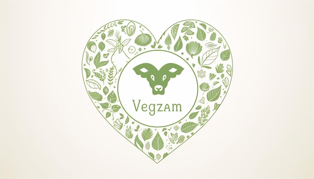 Photo logo vegan company line drawing silhouette of heart