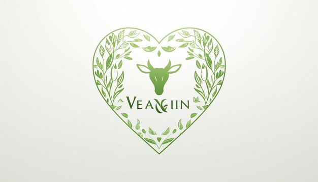 Foto logo azienda vegana disegno a tratteggio sagoma del cuore