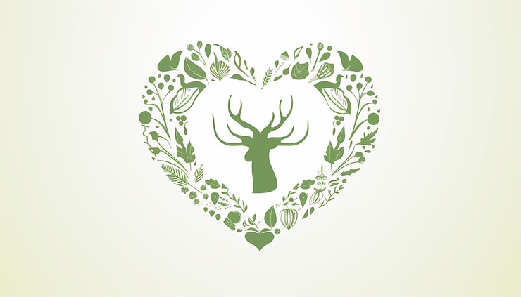 Foto logo veganistisch bedrijf lijntekening silhouet van hart