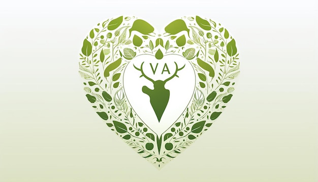 logo veganistisch bedrijf lijntekening silhouet van hart