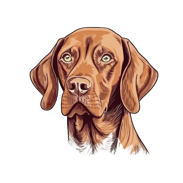 Logo Vizsla Dog On Isolated Tansparent Background Png Generative AI