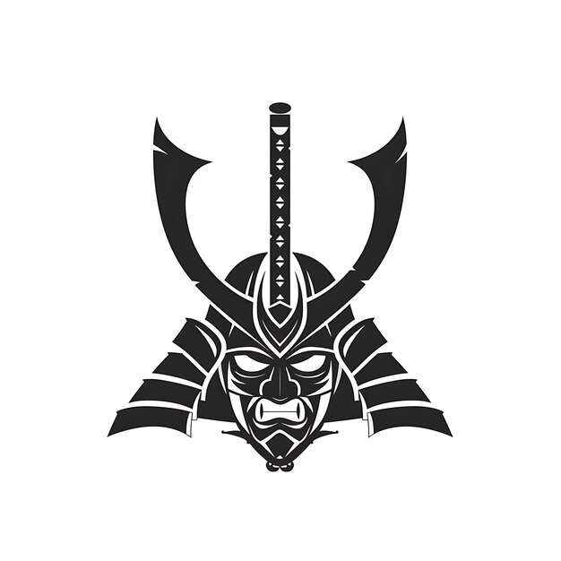 a logo for a warrior with a sword and shield on it