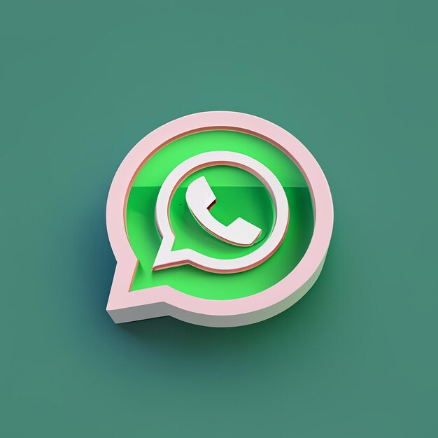 Logo WHATSAPP 3d vibrant 3d render illustration