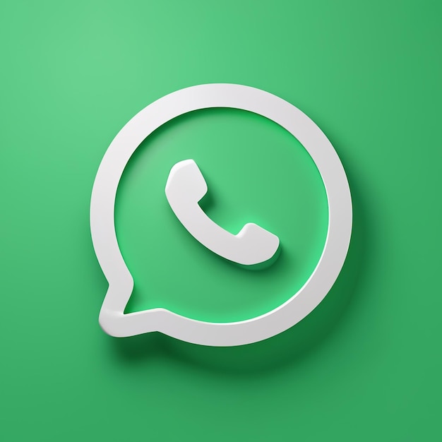 Логотип WHATSAPP 3d, яркая 3d иллюстрация