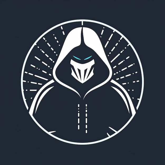 Photo logo with a hooded hacker