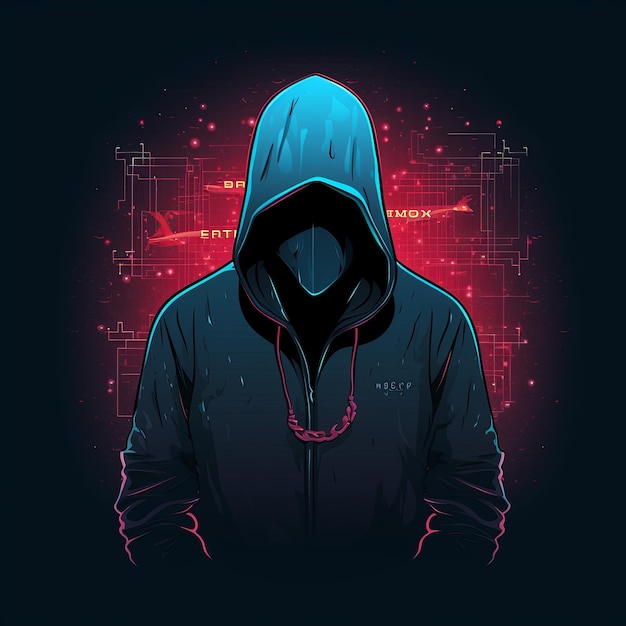 logo with a hooded hacker