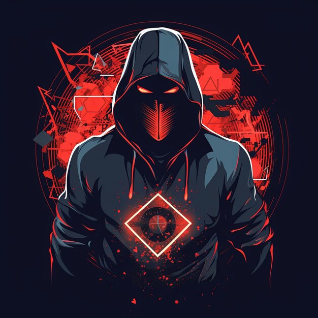 logo with a hooded hacker