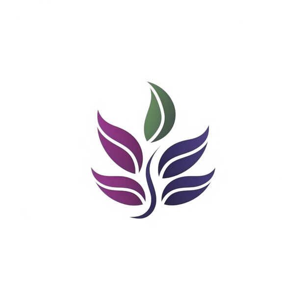 a logo with a leaf and a flower on it generative ai