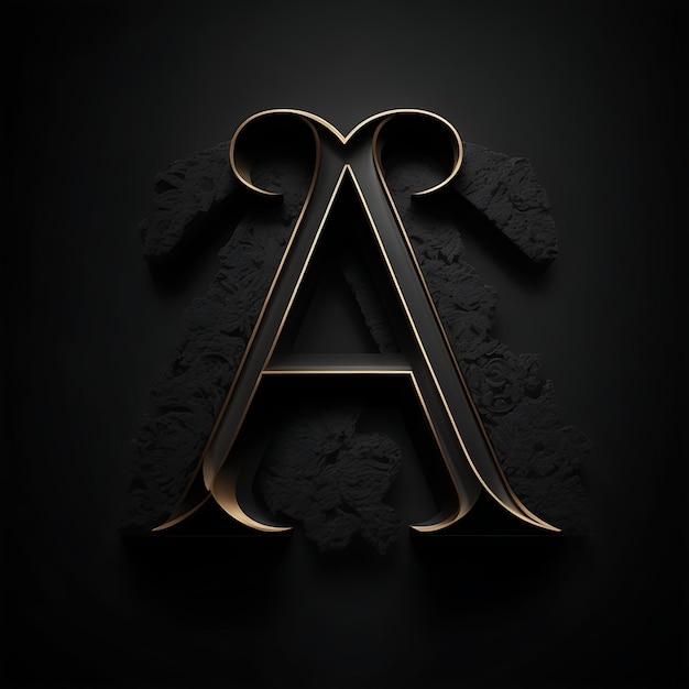 Logo with the letter A black background