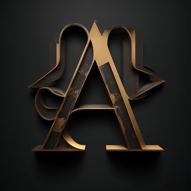 Logo with the letter A black background