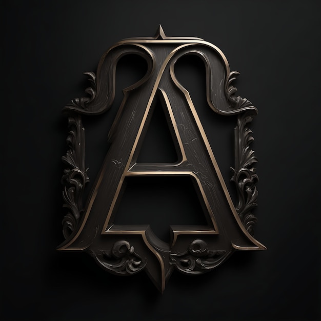 Foto logo con la lettera a sullo sfondo nero