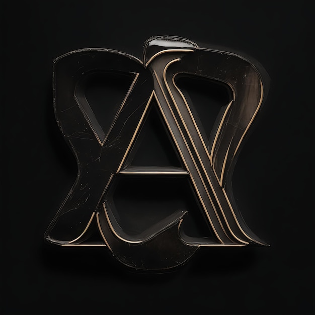 Logo with the letter A black background