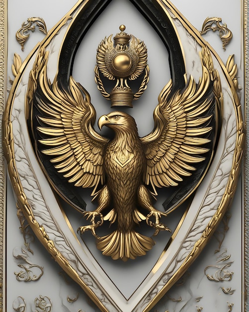 logo yemen eagle 3d black and gold