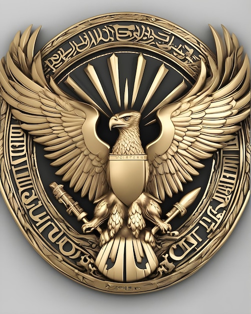 logo yemen eagle 3d black and gold