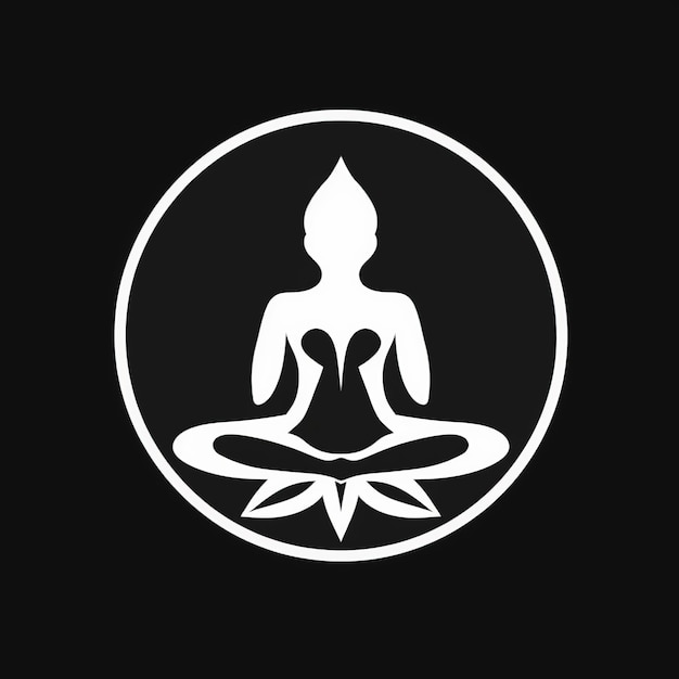 Photo logo of yoga lotus flower logo with human silhouette ai generated