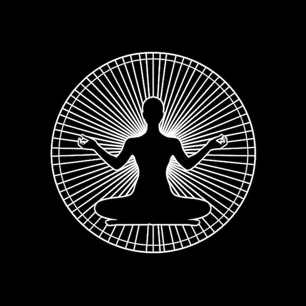 Logo of Yoga Lotus flower logo with human silhouette Ai Generated