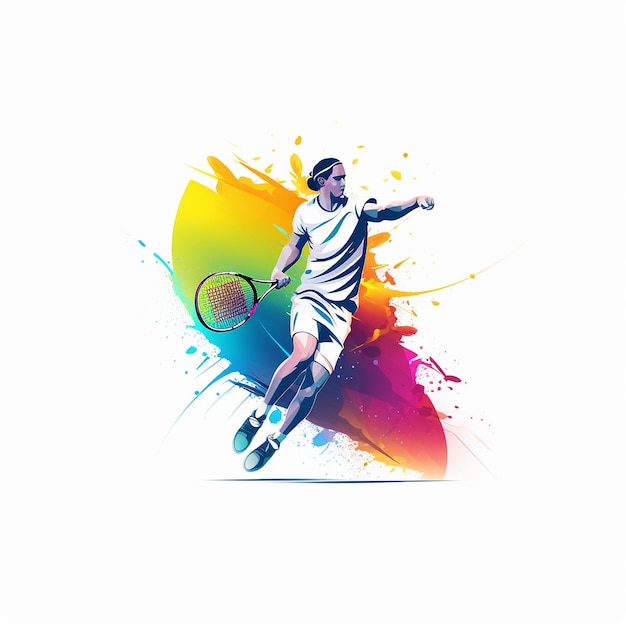 Foto logoontwerp met een tennisspeler