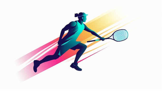 Foto logoontwerp met een tennisspeler