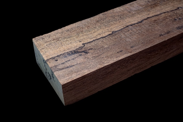 Logs of Crape myrtle wood beautiful pattern for crafts at black background Asian Satinwood