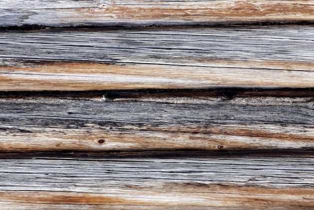 Logs of an old wooden house