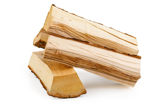 Logs of wood on a white isolated background.