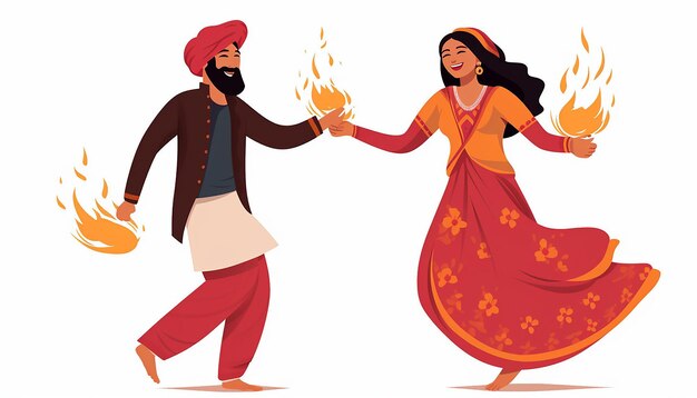 Lohri dans man en vrouw viering