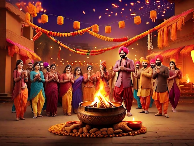 Lohri Festival celebration background