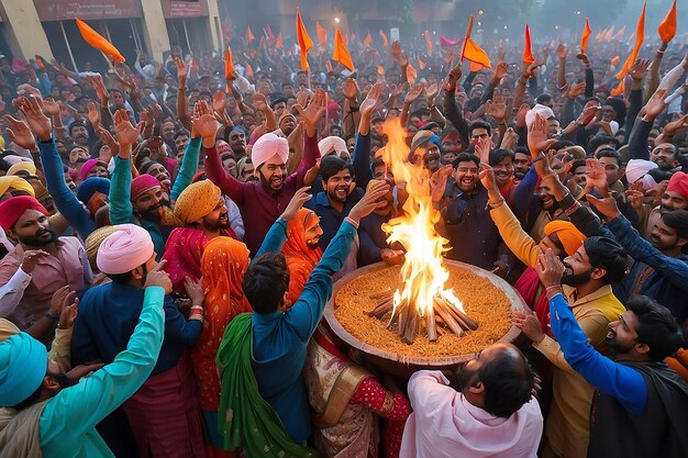 Photo lohri festival celebration in india