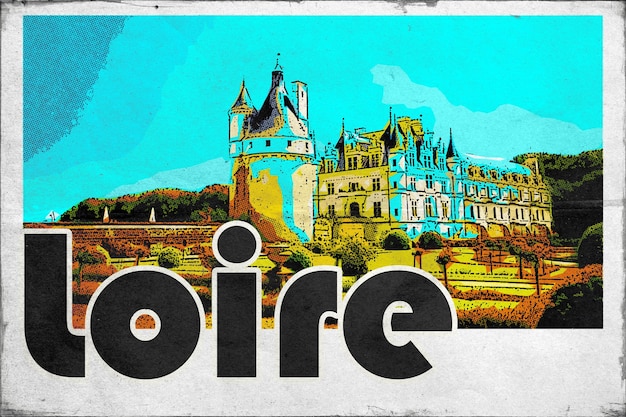 loire vintage travel postcard