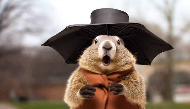 Foto lokale weerverslaggever levert een speciaal groundhog day segment groundhog day