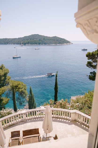 Lokrum is a small island in the adriatic sea near dubrovnik croatia the view from the window of an