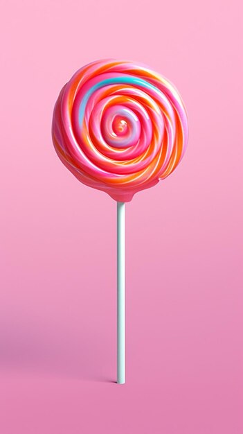 Photo lollipop candy sweet sugar snack kids background ai generated