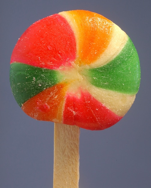 Lollipop colorful handmade lollipop on white background
