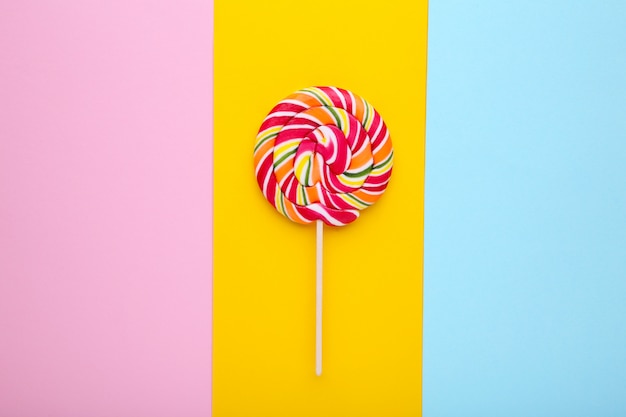 Lollipop on a colorful , Sweets concept