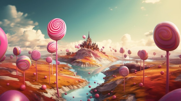 Lollipop wereld surrealistisch concept