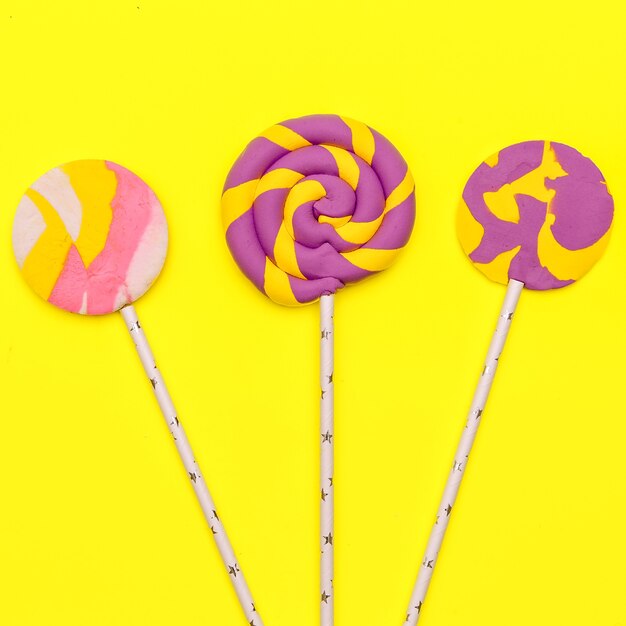 Lollipops Mix. Candy Sweet Minimal Flatlay art