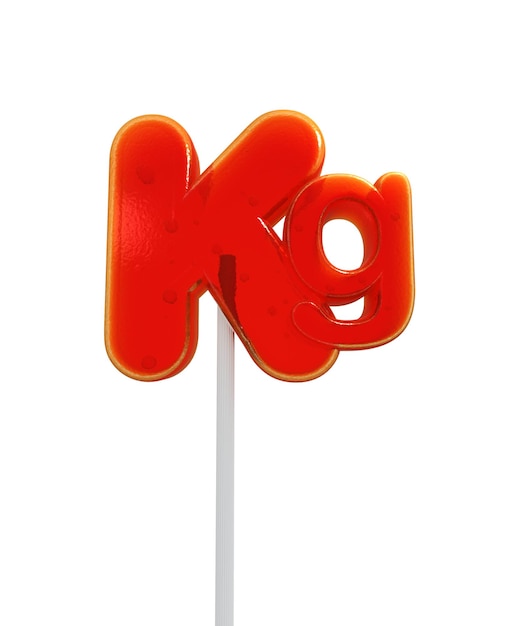 Foto lolly in de vorm van het kilo-symbool