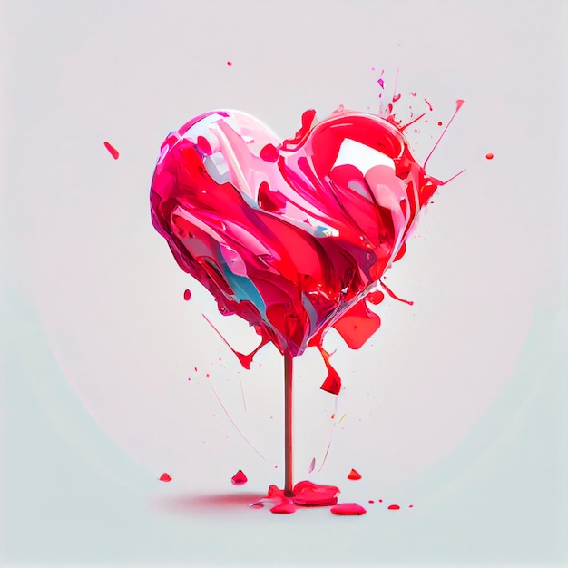 Lollypop Heart Valentine39s Day Illustratie gemaakt door generatieve AI-technologie