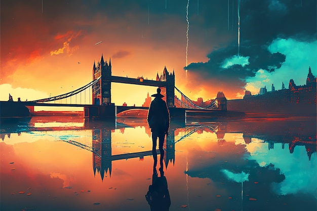 London dream city Creative illustration Ai Generate