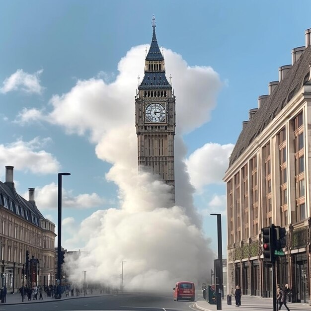 Photo london large clock tower