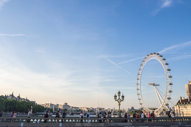 LONDON UK JUN14 2017 People travel to visit London eye UK