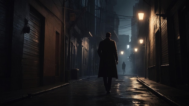 A lone detective in the city alley