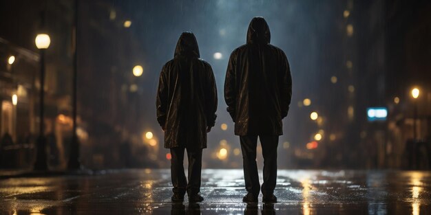 A lone figure in the rain