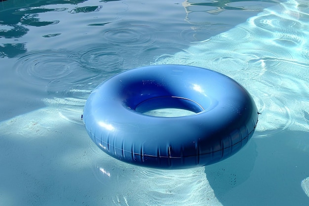 Foto un galleggiante solitario in una piscina vuota che significa tranquillità