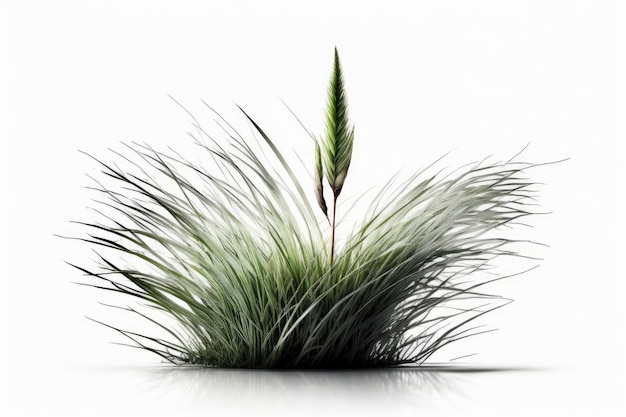 Lone grass blade against a white background Included clipping path for your design