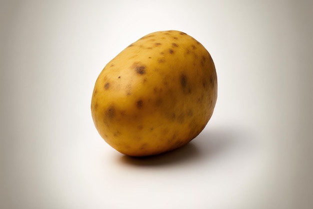 Lone potato on a white background