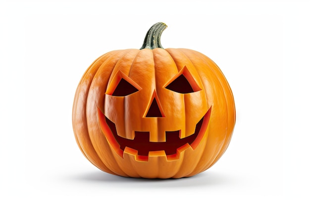 A lone pumpkin on a white background for Halloween