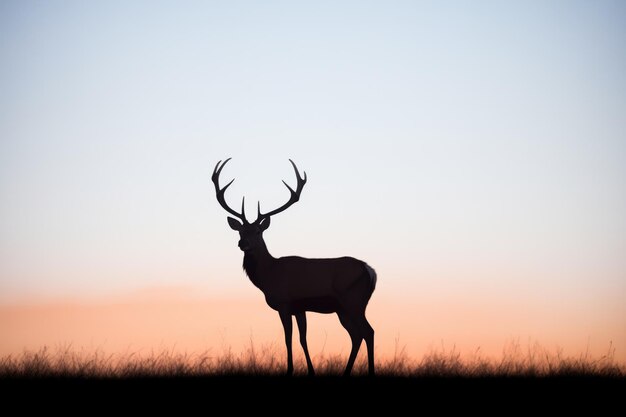 Lone sable antelope silhouette at dawn