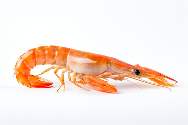 Lone Shrimp Against White