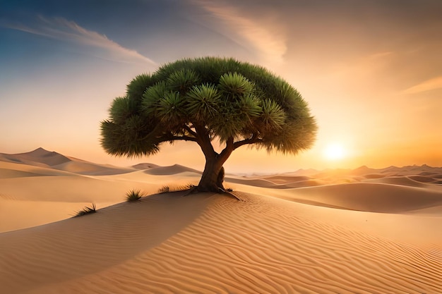 A lone tree in the desert